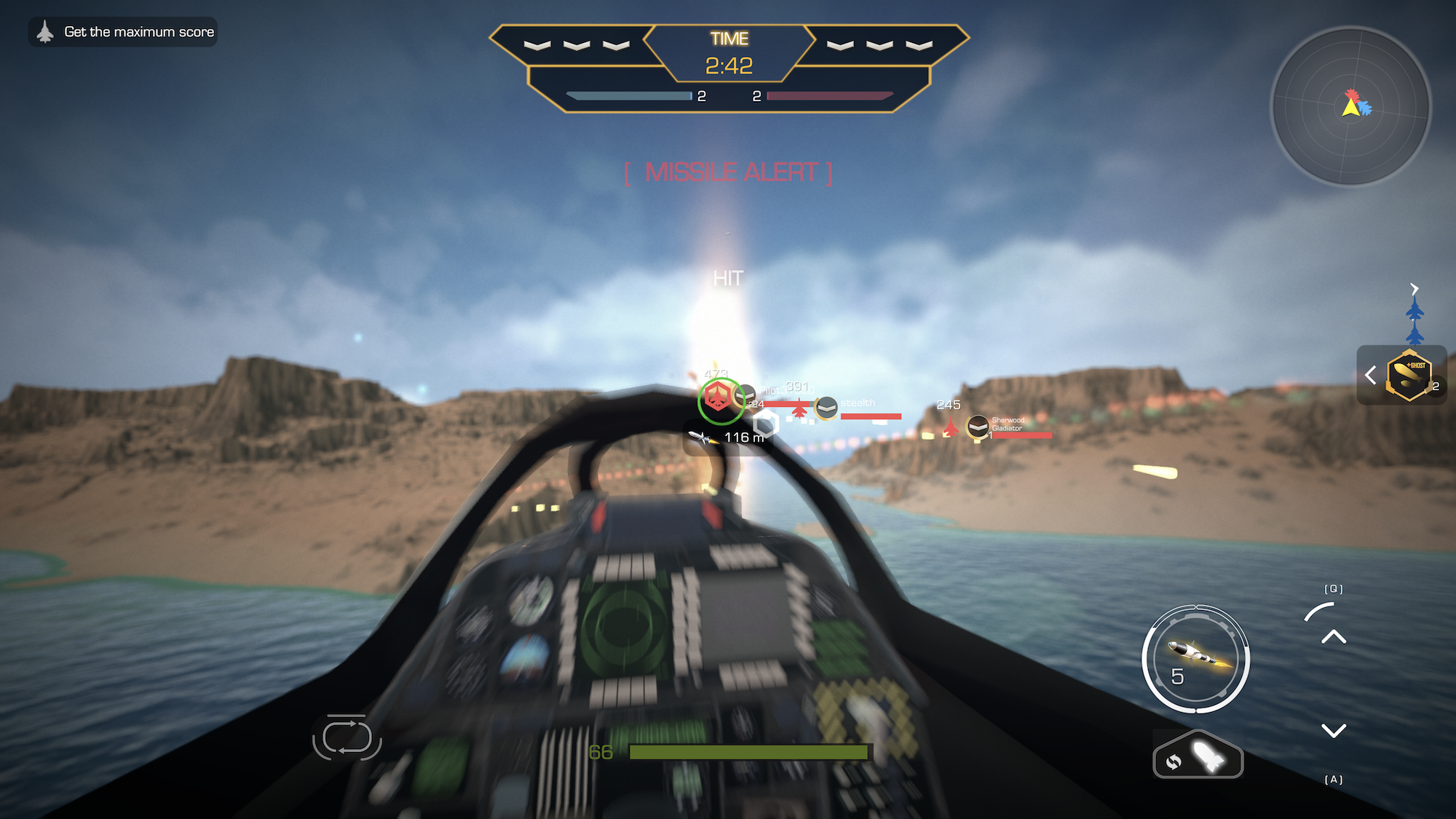 Island Map with Cockpit View
